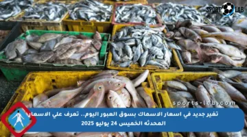 تغير جديد في أسعار الأسماك بسوق العبور اليوم.. تعرف على الأسعار المحدثة الخميس 24 يوليو 2025